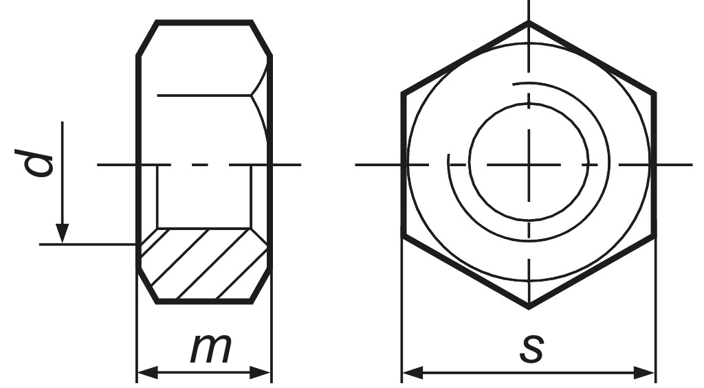 ISO 4032  M 12   Güte 8